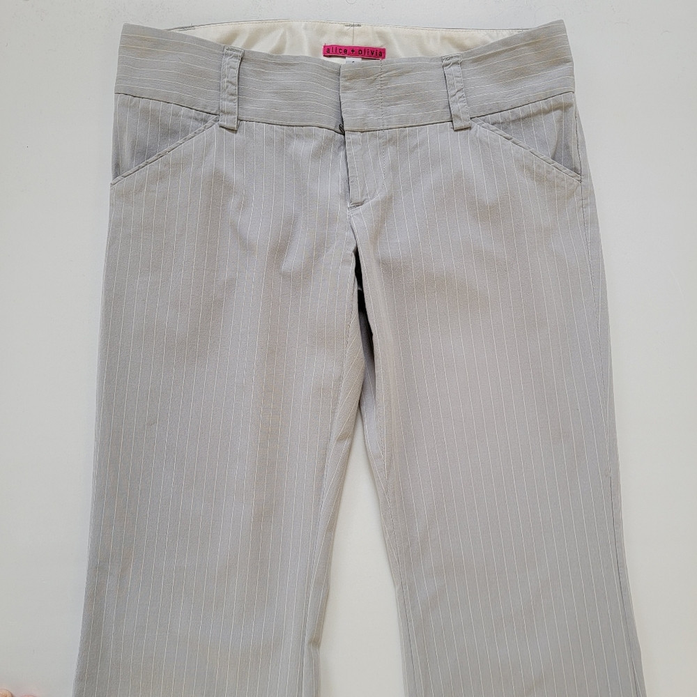 Alice + Olivia Pinstripe Career Trousers - Picture 3 of 13